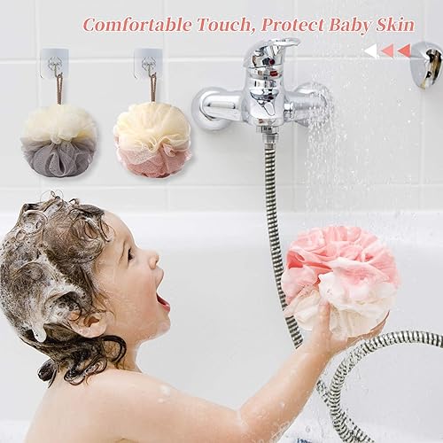 Miniatura 5 de Esponja de esponja de baño para la espalda, esponja de ducha de malla suave, exfoliante, puf, bola de ducha, esponjas de baño para mujeres y