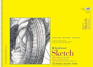 Strathmore 300 Series Sketch Paper Pad, Side Wire Bound, 18x24 inches, 30 Sheets (50lb/74g) - Artist Sketchbook for Adults and Students - Graphite, Charcoal, Pencil, Colored Pencil