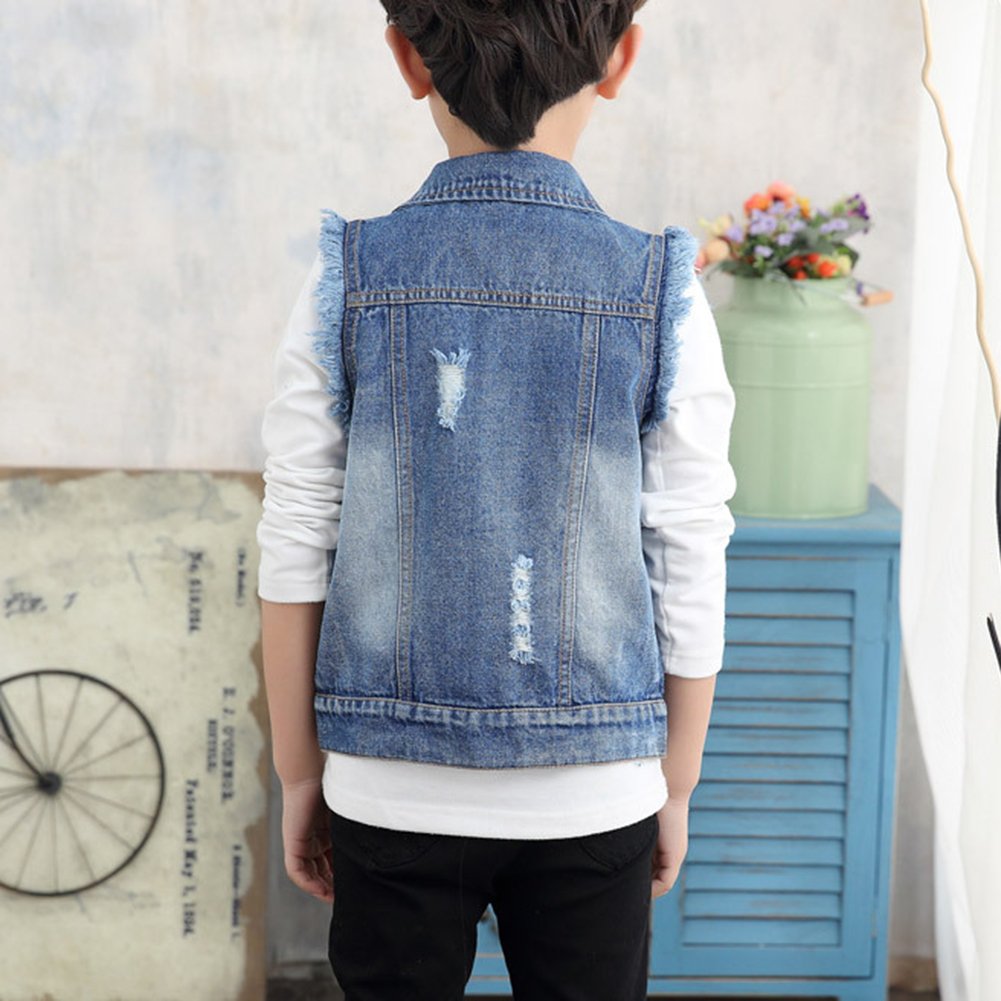 Niños del Chaleco Niño Chaleco De Mezclilla Chaleco Vaqueros Chaqueta Primavera Y Otoño