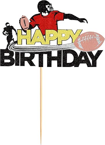 Miniatura 7 de Ercadio Paquete de 1 pelota de rugby con purpurina para tartas de fútbol americano, para tartas de fútbol americano, para decoración de tartas de