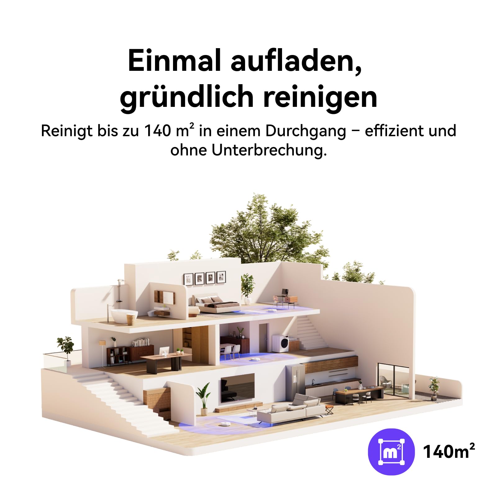 NARWAL Freo S Saugroboter mit Wischfunktion, 8000Pa, 8N Reinigungsdruck, Auto-Entstaubungsstation 3.5L, LDS-Lasernavigation und 3D Mapping