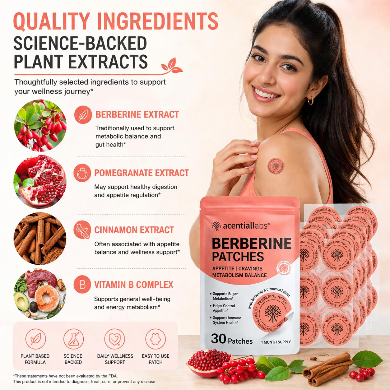 Berberine Extract Transdermal Wellness Patches for Women & Men