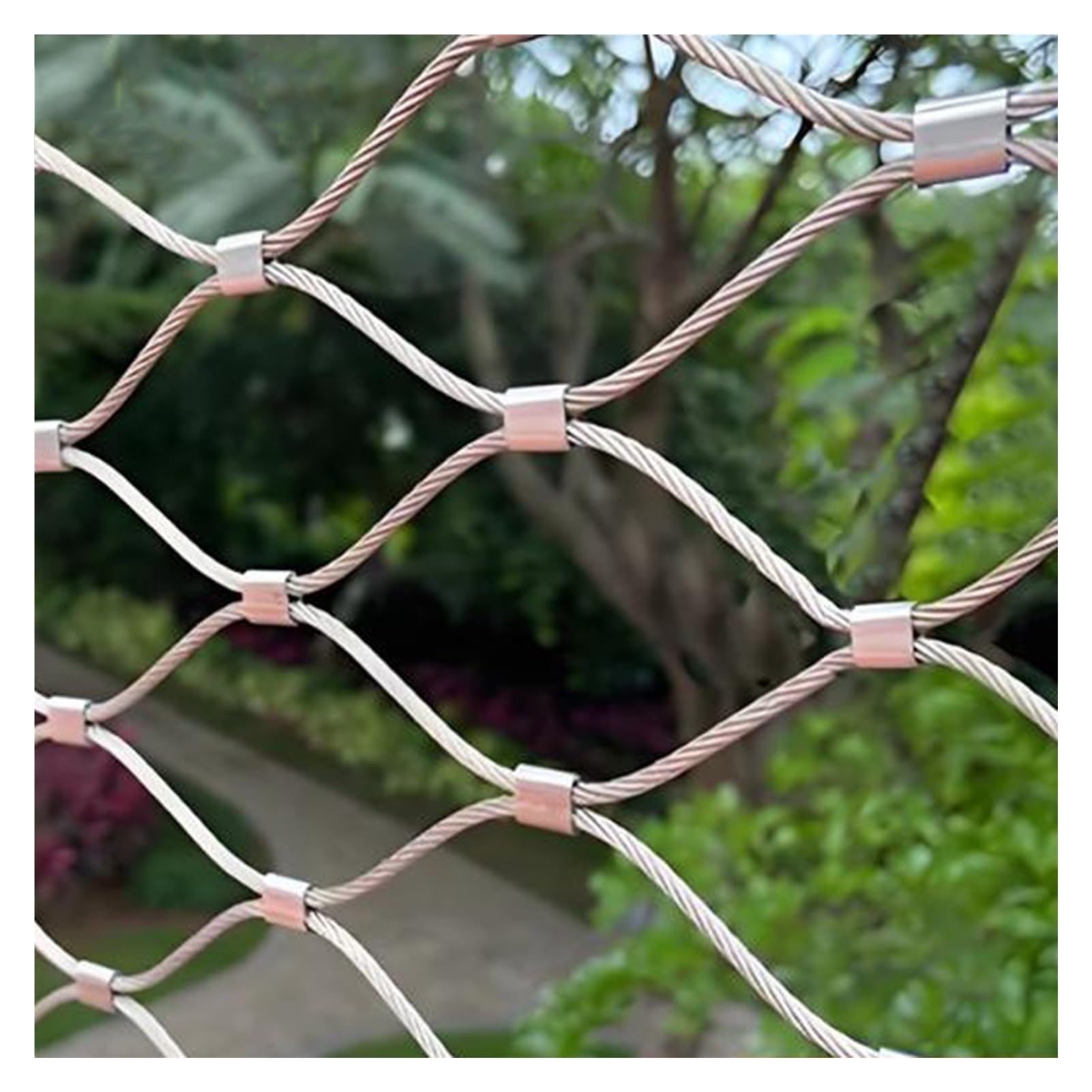 GLDYTVF 304 Stainless Steel Wire Rope Mesh 1.5mm Safe Netting for Garden Fencing Animal Ber Poultry Protect Stair Decor Net (3x4m)