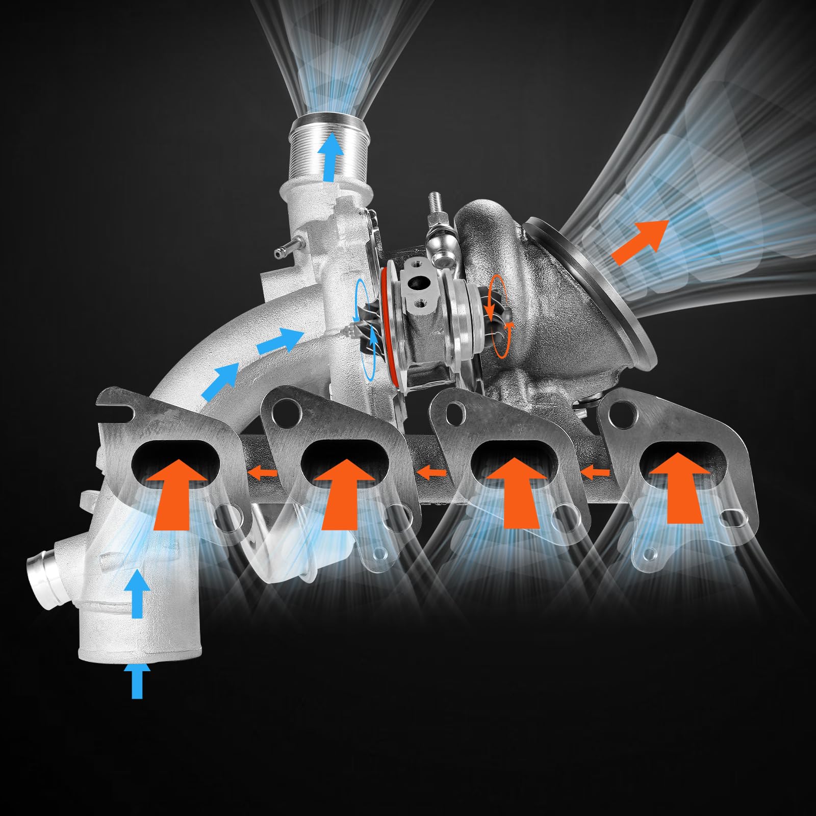 VEVOR Turbocompressore Compatibile con Kit Guarnizioni, Turbocompressore di Ricambio per Motore Auto con Chevy Chevrolet Cruze 2011-2019 1,4 T 781504-5001S 781504-0005 55565353 781504-0001 860156