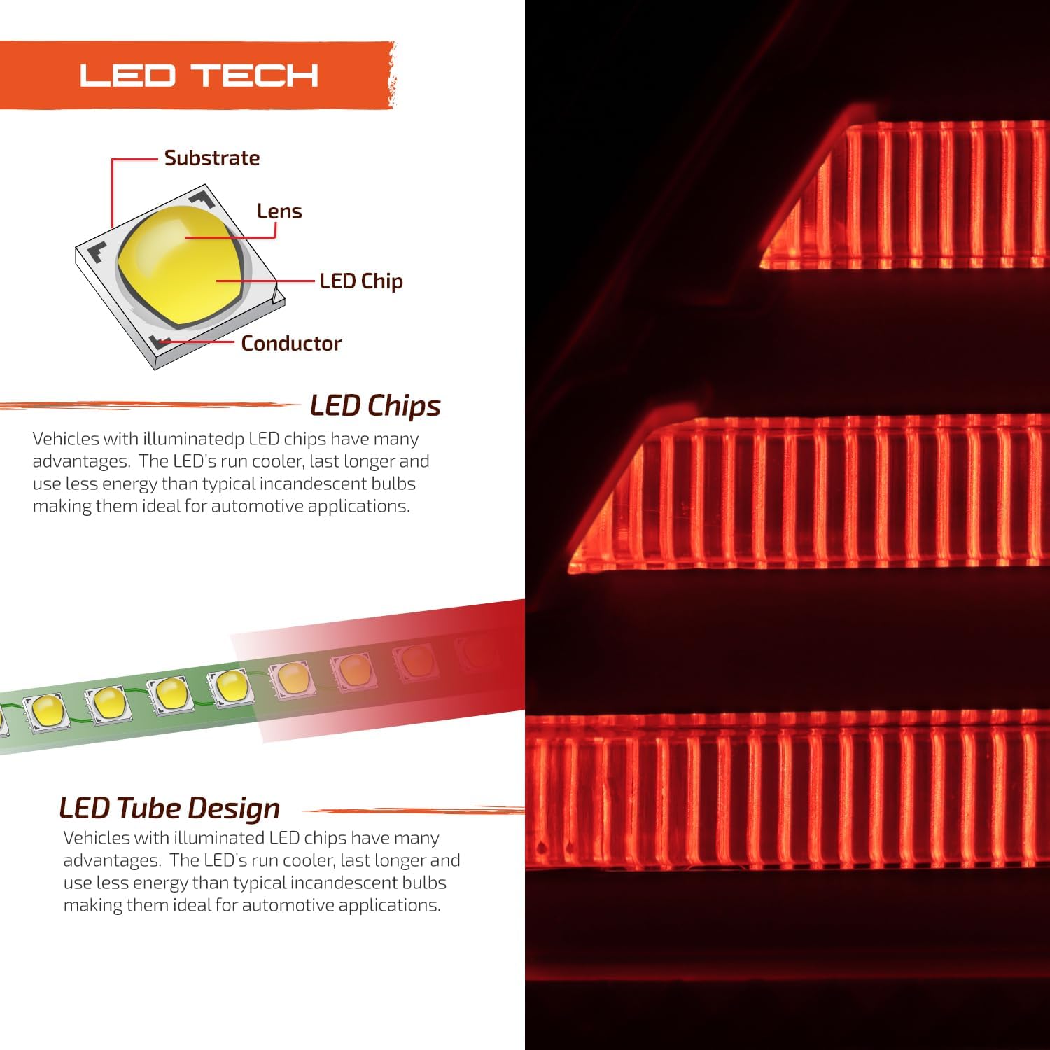 AKKON - For 2006-2011 Lexus GS300 GS350 GS430 GS 450h Driver + Passenger Replacement Black LED Tail Lights Pair