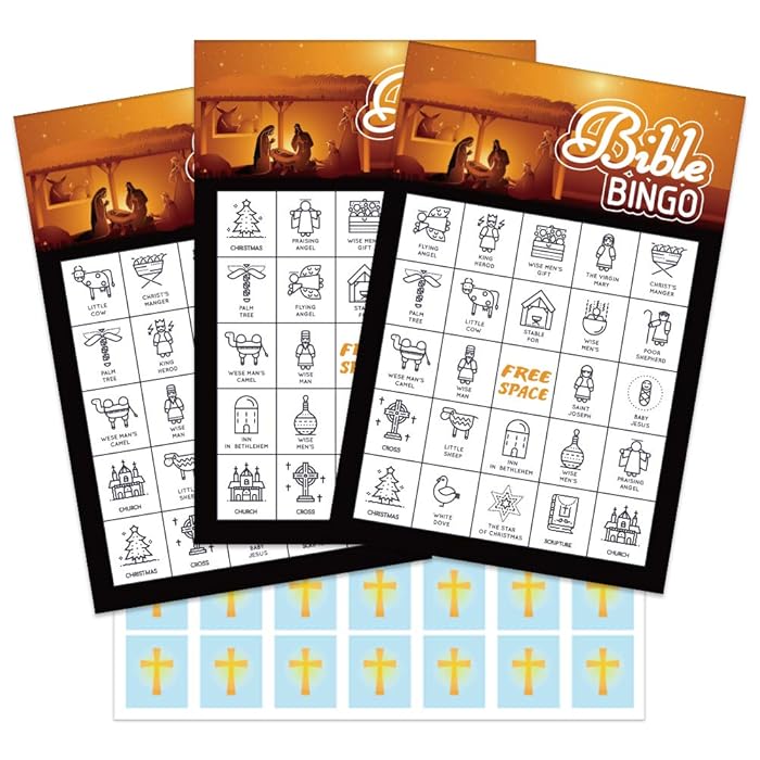 Buy FaCraft Bible Bingo Game for Kids Adults 26 Players Christian