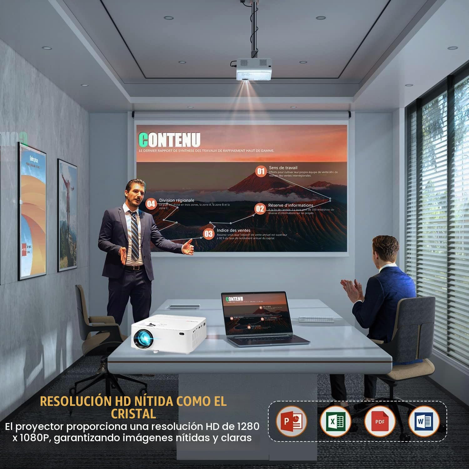 Technaxx Mini Multimedia Proyector LED 1800 Lúmenes, 32–176 Pulgadas, HDMI USB VGA AV MicroSD, Mini Proyector Portátil para Cine en Casa, Smartphone, PC & Consola, LED 40.000 Horas – TX-113