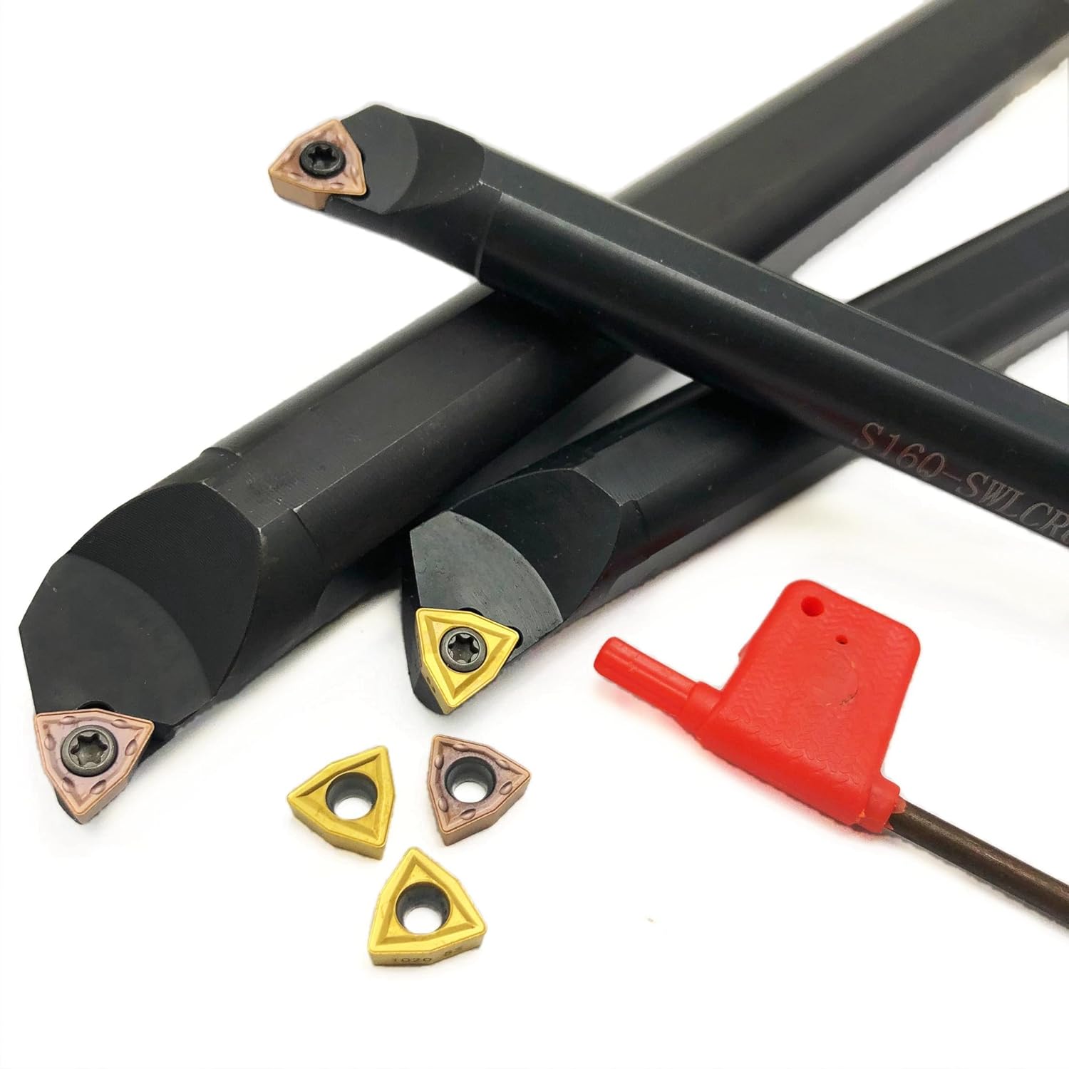1pcs S12M-SWLCR06/S16Q-SWLCR06/S20R-SWLCR06/S25S-SWLCR06 Carbide Indexable Boring Bar Turning Tool Holder + 10pcs WCMX06T308 Carbide Inserts(S20R-SWLCR06-53 1020)(S20R-SWLCR06-ACZ330)