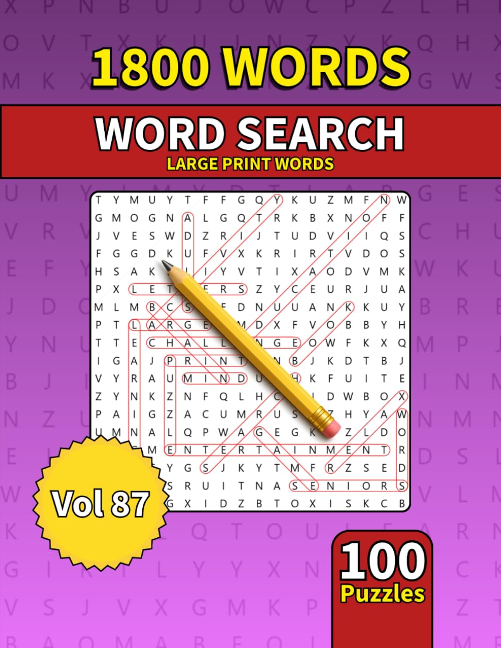 Large Print Word Search Book for Adults: 1800 Words - 100 Puzzles - Varied Themes - Perfect for Adults, Seniors & Teens - Vol 87