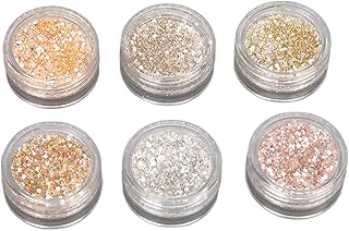 6 Colors Nail Glitter Powder, Nail Design Sequins Nail Art Powder Glitter for Nail Art Body Crafts DIY Festival Decoration