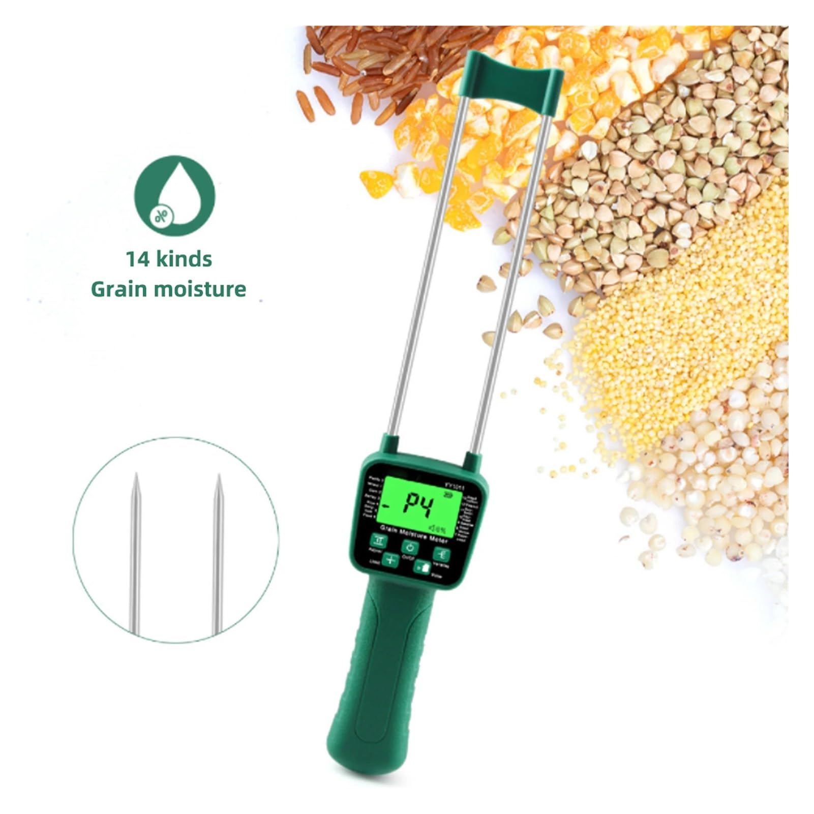 Misuratore Di Umidità Del Fieno Grano E A Soia Display LCD Con Trasmissione Vocale,Controllo accurato
