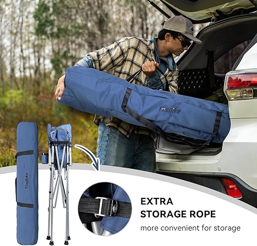 Miniatura 7 de Silla alta plegable para salón de maquillaje, silla portátil para sesión de fotos plegable de altura de barra de campamento con bolsa Stroage,