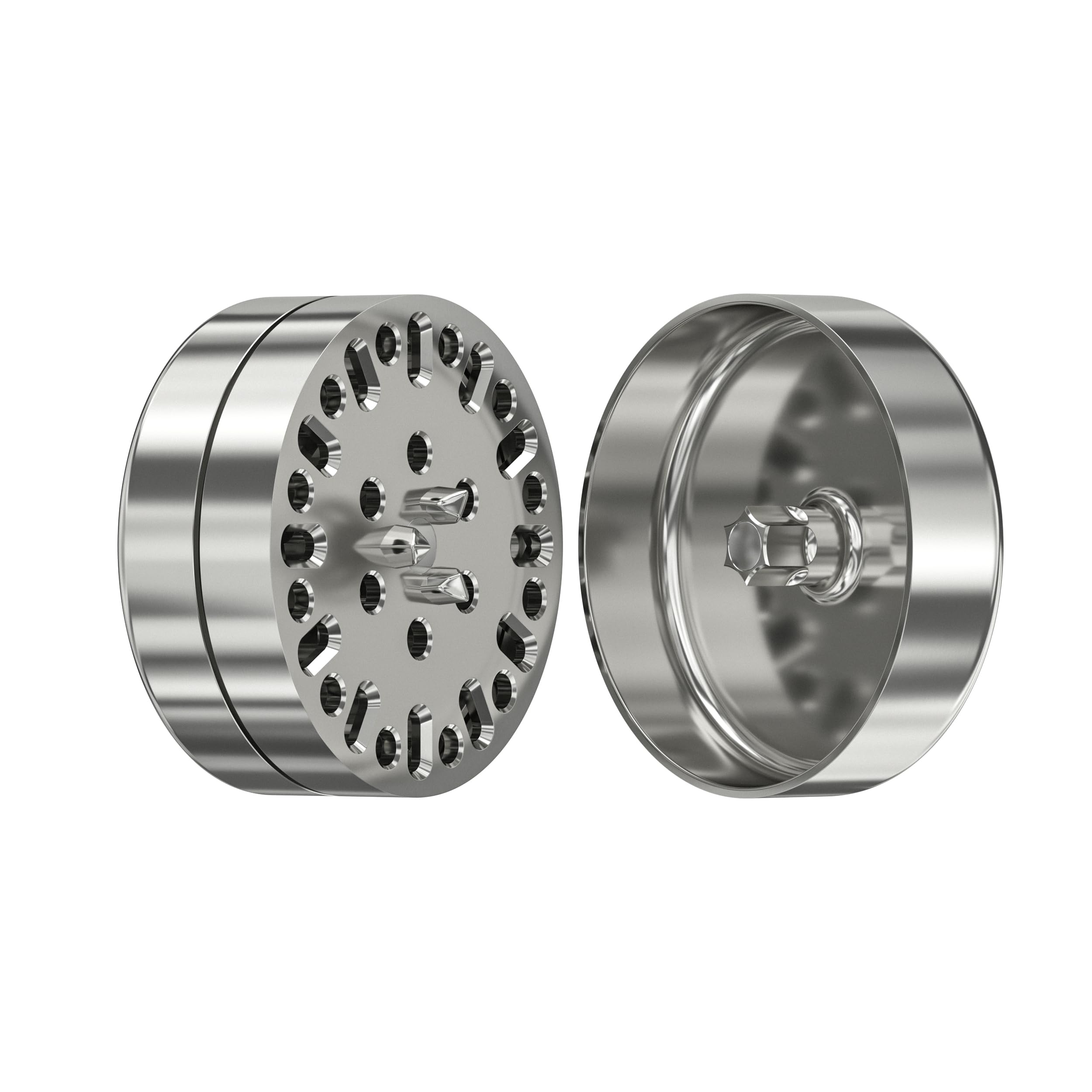 Grinder in acciaio inox 62 mm – Grinder di precisione Premium con cuscinetto a sfera, chiusura magnetica, antiruggine, durevole, macina erbe e spezie con spazzola, raschietto e scatola