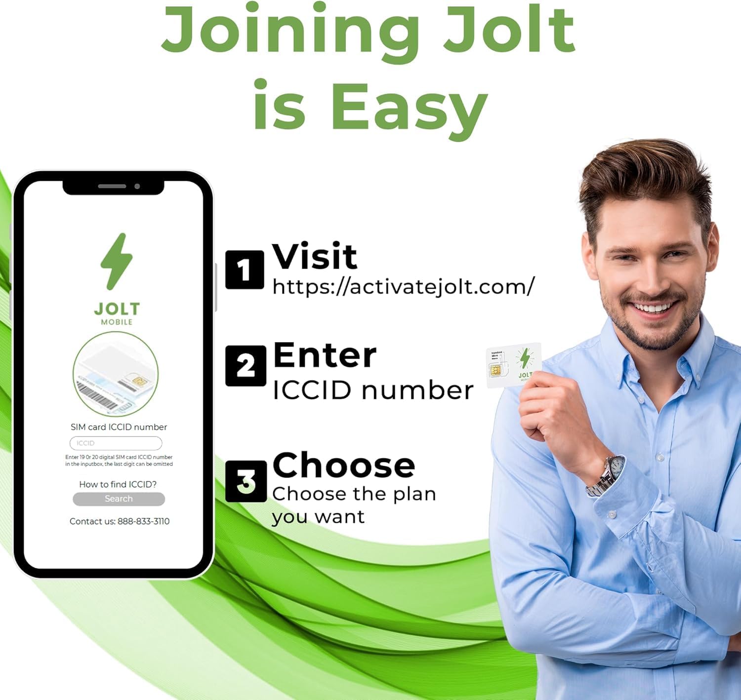 Jolt Mobile Data SIM Card - 24GB Internet 360 Day Data Plan on AT&T 5G 4G LTE Network Compatible with Any Unlocked IoT Devices - USA Coverage - Business-Office-Home Use. - Triple Cut SIM