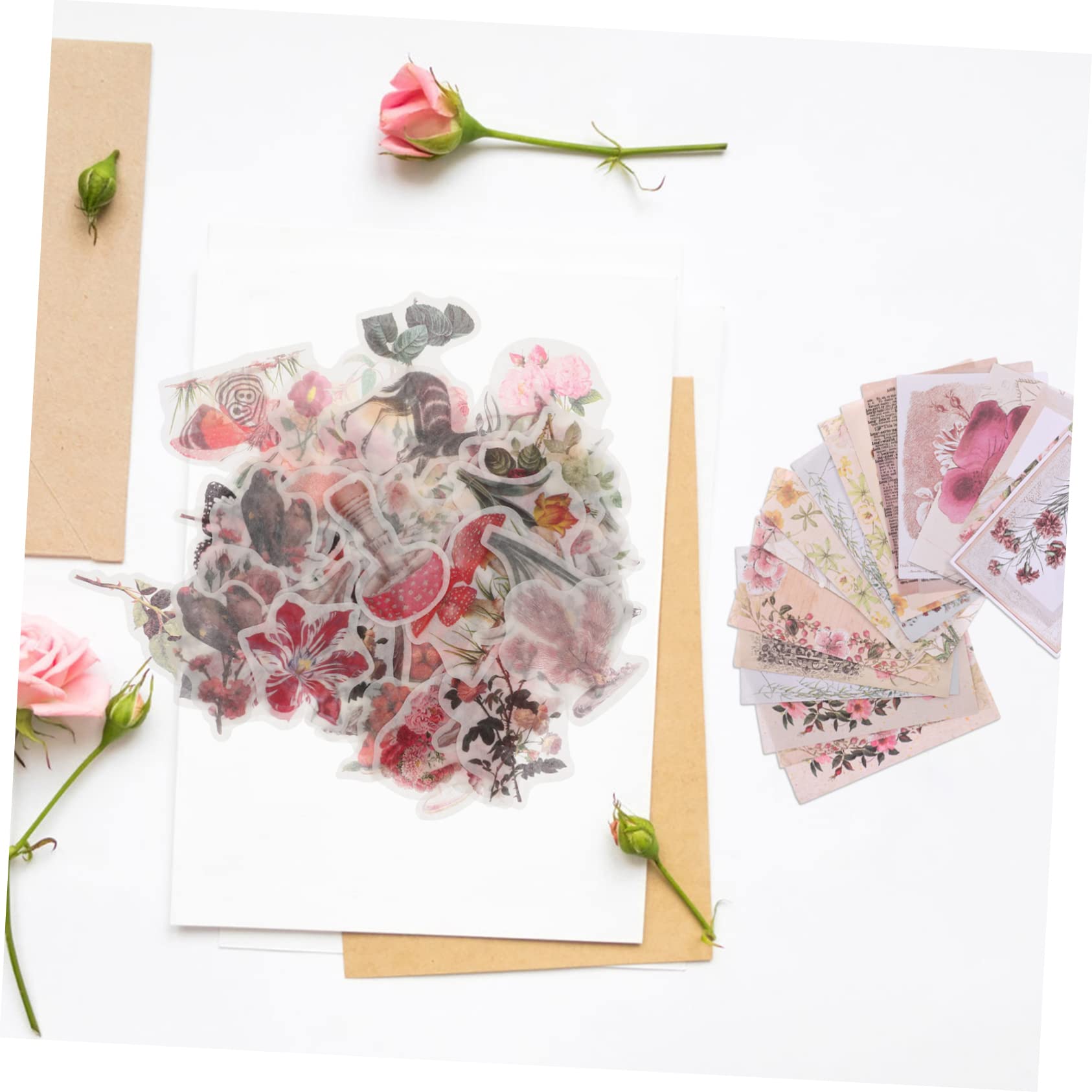 NUOBESTY 5sätze Bastelmaterial Selbstklebende Pflanzen Und Blumenaufkleber Für Handkonten Scrapbooking Und Kreative Dekorationen Für Karten Und Persönliche