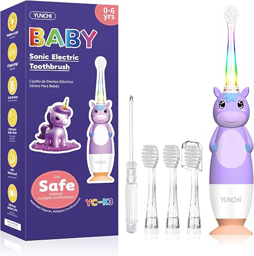 Brosse à dents électrique pour bébé 0-3-6 ans 