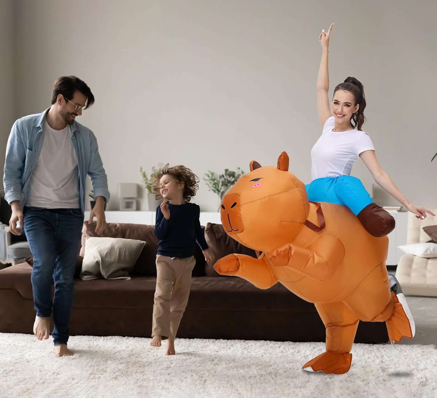 Inflatable Capybara Costume for Adult Blow Up Costumes Halloween Costumes Men Women Funny Ride on Animal Costume for Cosplay Party - Image 7