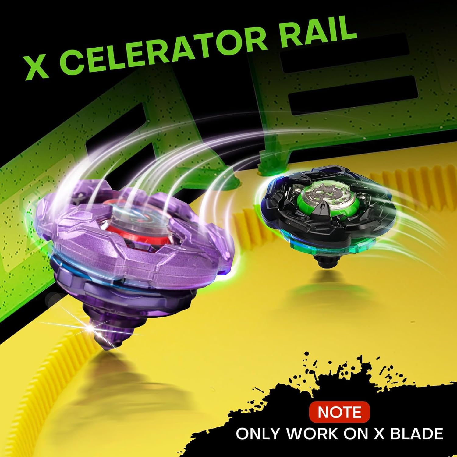 DEZAWRTY X Gyro Stadium Set, 6 High-Speed Spinning Tops, 2 Launchers & 1 X Acceleration Rail Arena for Top Battles - Image 2