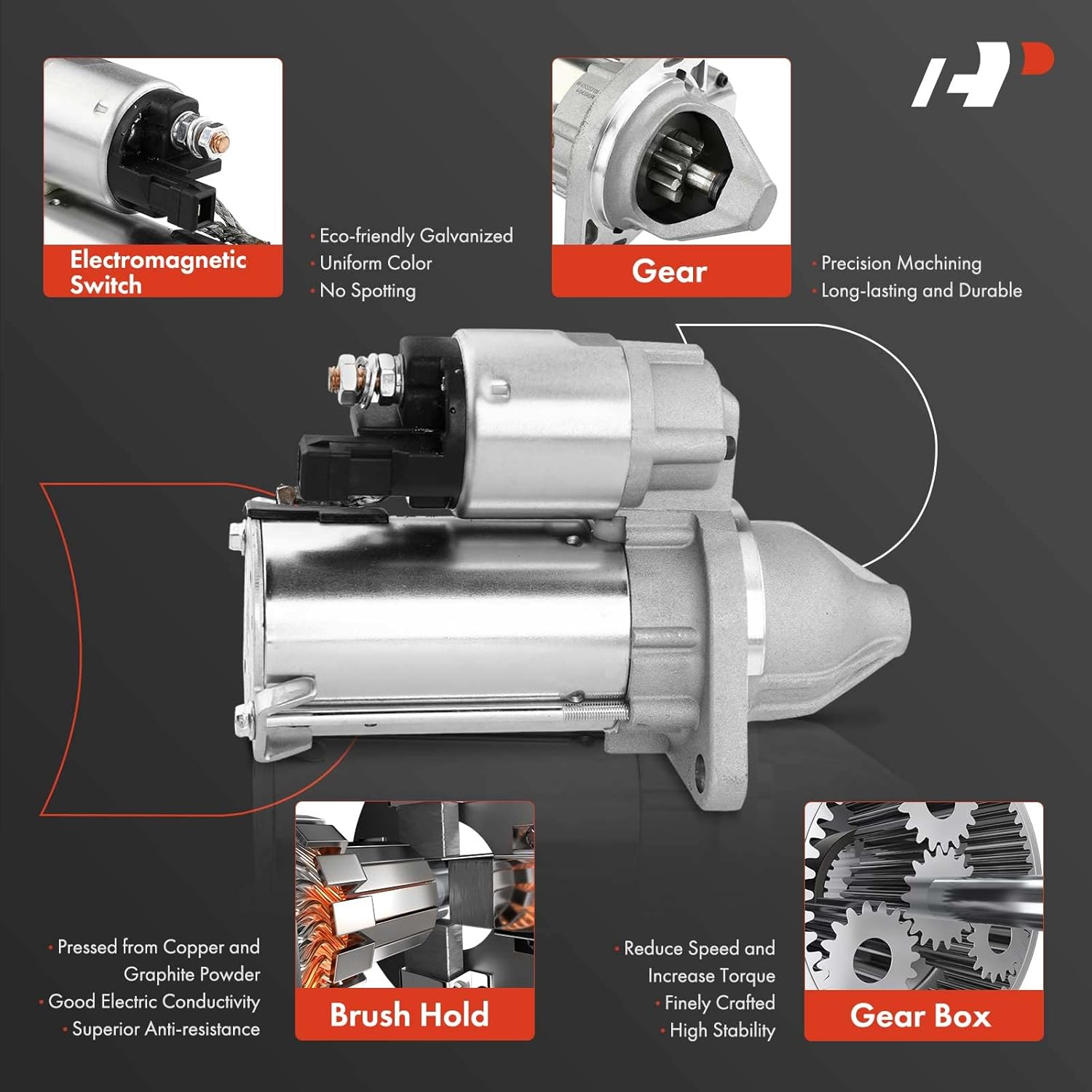A-Premium Starter Motor Compatible with BMW X1 13-15, X3 12, X4 16-18, X5 X6 12-14, Z4 12-16, 128i 135i 328i (xDrive) 335is 12-13, 335i 740i 740Li 12-15, L6 3.0L, 12V 1.2KW 9 Teeth Clockwise