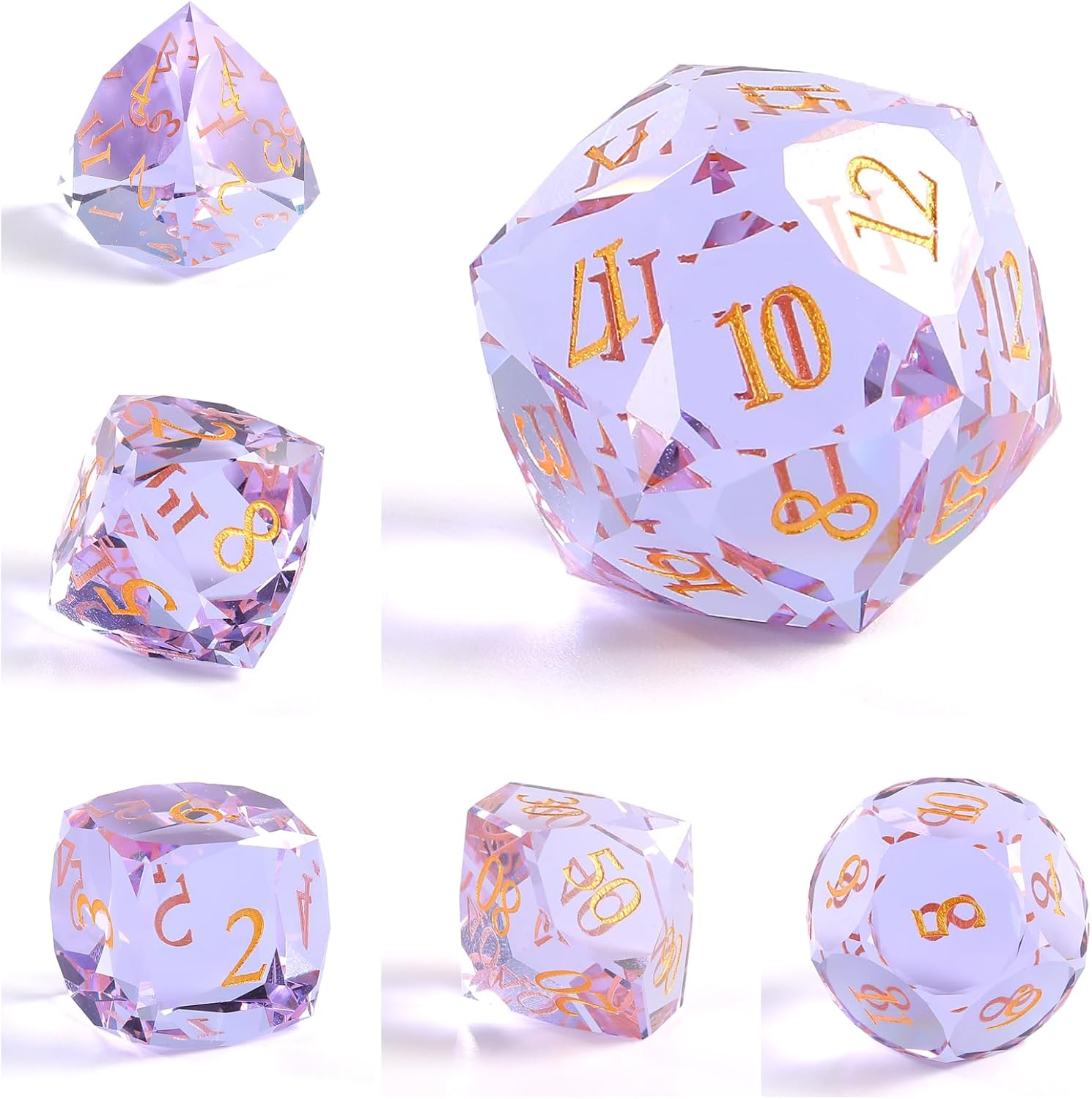 7-Piece Diamond Cut Dice Set for Dungeons and Dragons (D&D) | RPG & Tabletop Games | Premium Gift Box & Durable Design