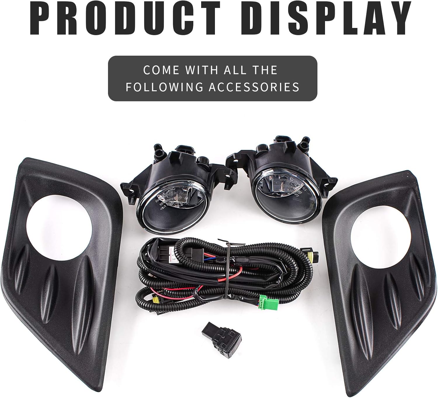 DLAA Fog Lights For Nissan Altima 2016 2017 2018 Fog Lamps Assembly Replacement Clear Lens OE Style (black)