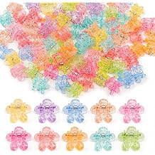 100PCS Mini Flower Hair Clips for Women Girls Mini Claw Clips Cute Jaw Clips Glitter Baby Hair Clip Small Hair Barrettes Strong Grip Hair Accessories for Hair Styling, Colorful