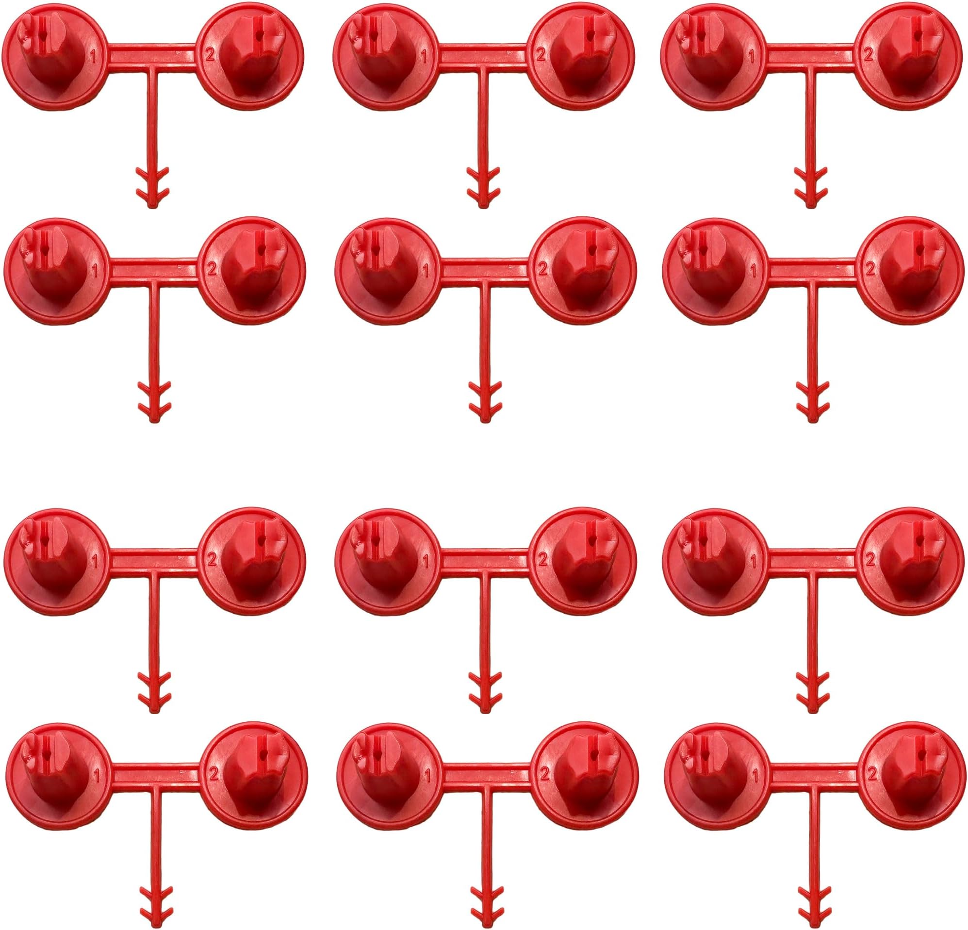 Mega Red Nozzle 12 Pack (1-2)(Vertical-Horizontal) for Spray Foam Gun, Precision Wedge Spray for Vertical & Ceiling Coverage, Foam Insulation Gun Nozzle for Walls, Overhead Applications