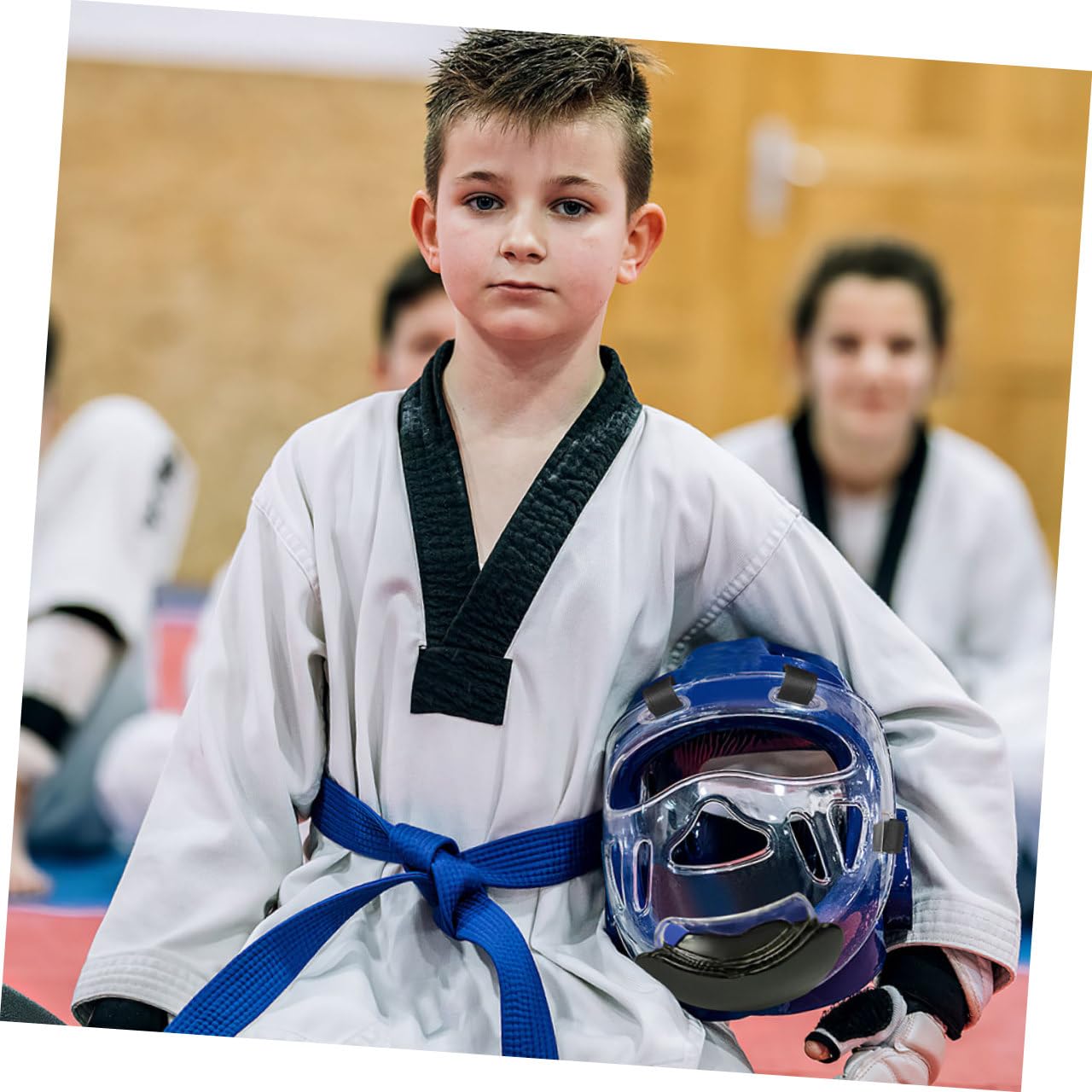 NOLITOY Maschera Protettiva Protezione Facciale Taekwondo 2 Pezzi per in Plastica Temprata, Portatile e Affidabile Rimovibile per Allenamento di Karate