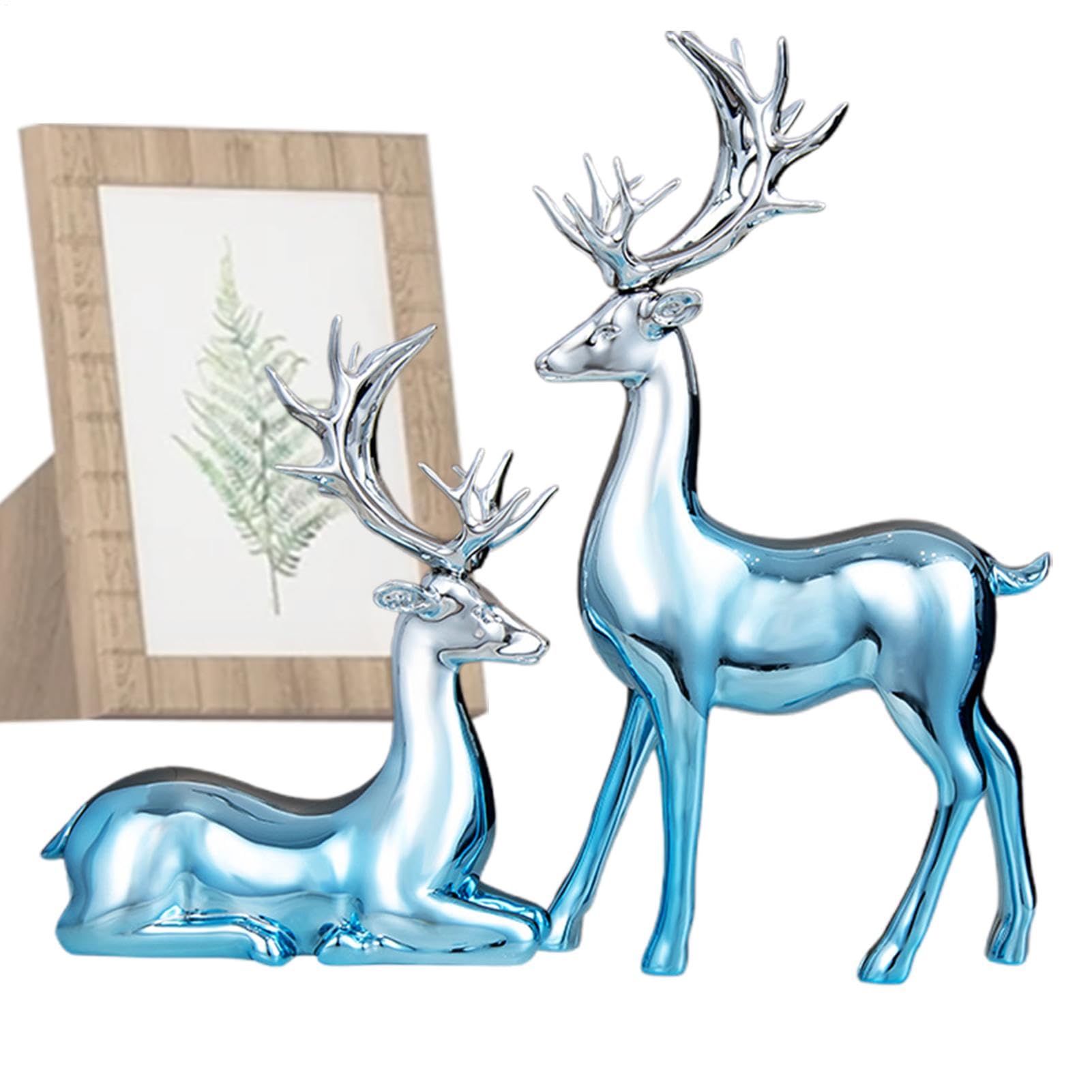 Décorations de cerf de Noël en résine durable aux finitions artistiques haut de gamme