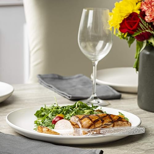 Miniatura 5 de Comfy Package GUSTO - Cuchillos de plástico transparente resistentes con diseño grabado, desechables, resistentes para fiestas, bodas y eventos