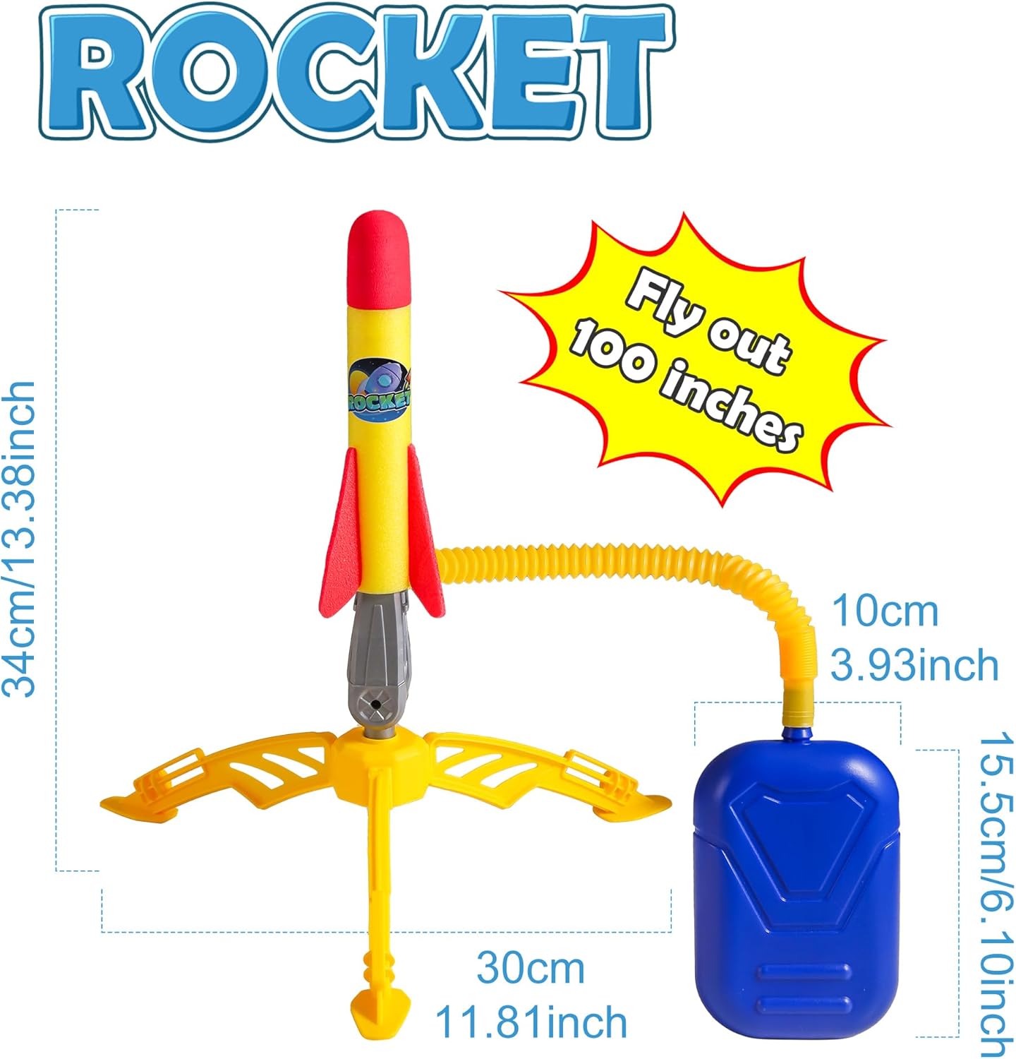 Rocket Launcher for Kids - 2 Rockets - Outdoor Fun Toy Gift for Boys & Girls - Soft Foam Blaster Set Soars Up to 100 Feet - Ages 3 & Up - Image 6