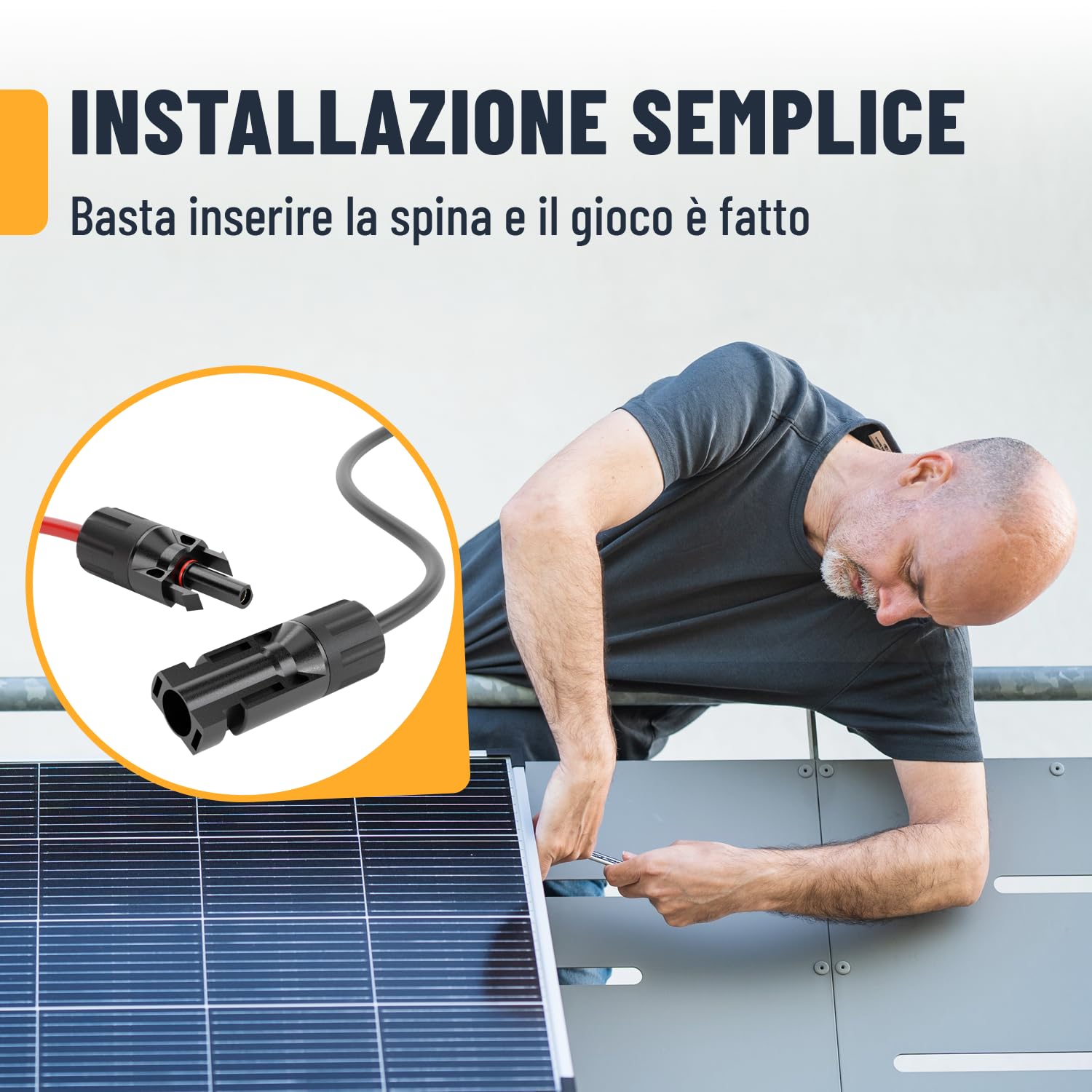 ABSINA 2x Cavo fotovoltaico 6 mm 10m H1Z2Z2-K nero & rosso - Cavo solare 6mm 10m resistente ai raggi UV - pannello solare, prolunga mc4, pannello fotovoltaico