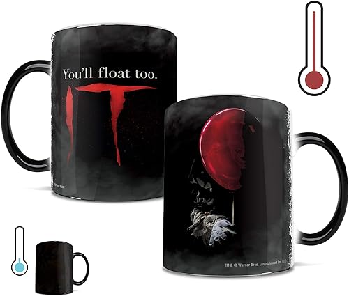 Morphing Mugs IT The Movie Pennywise the Dancing Clown You Float Too Una taza de cerámica sensible al calor que cambia de color de 11 onzas