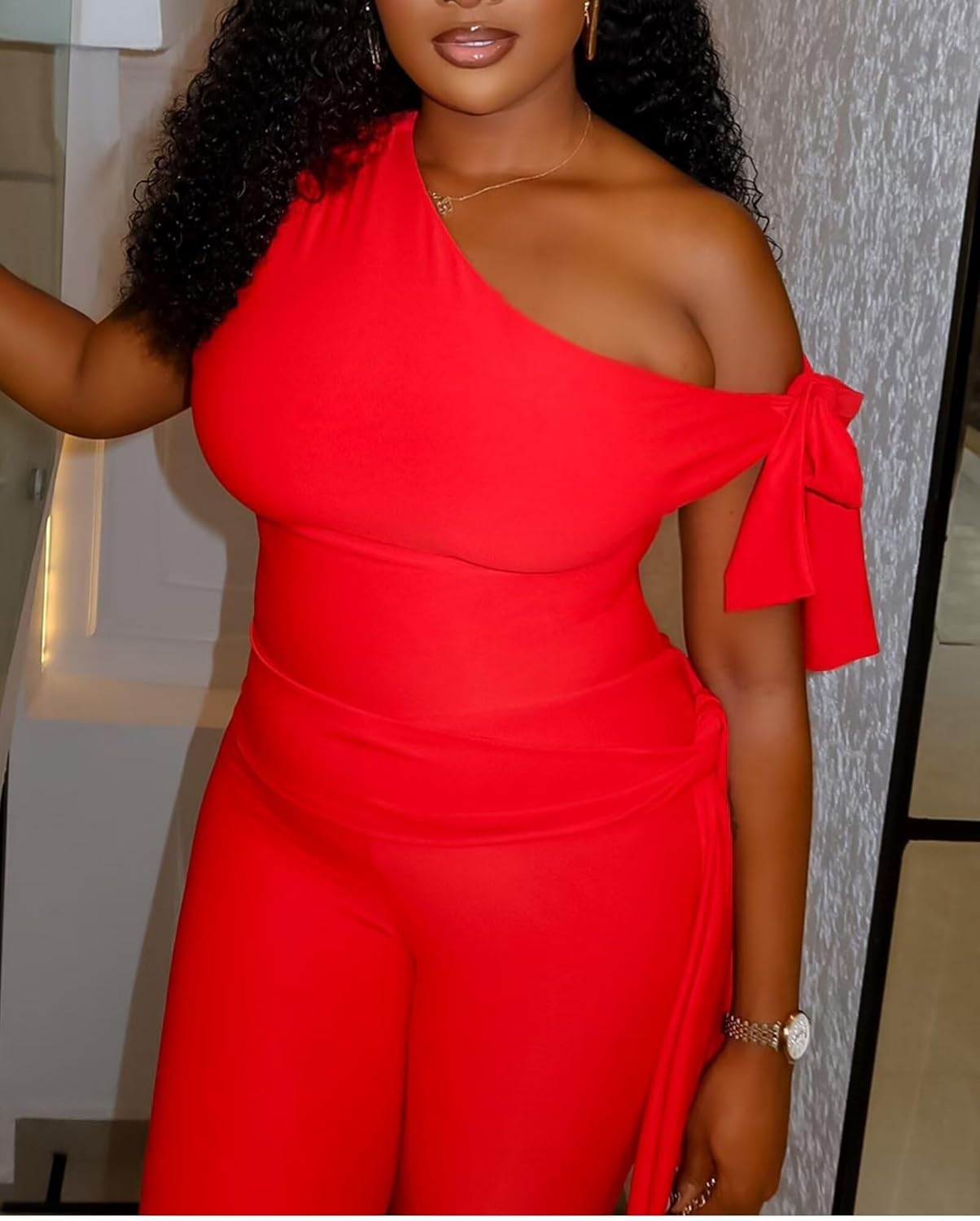 CXXQ Sexy 2 Piece Outfits Off Shoulder Self Tie Crop Tops and Capri Legging Set Tracksuits Clubwear - Image 3