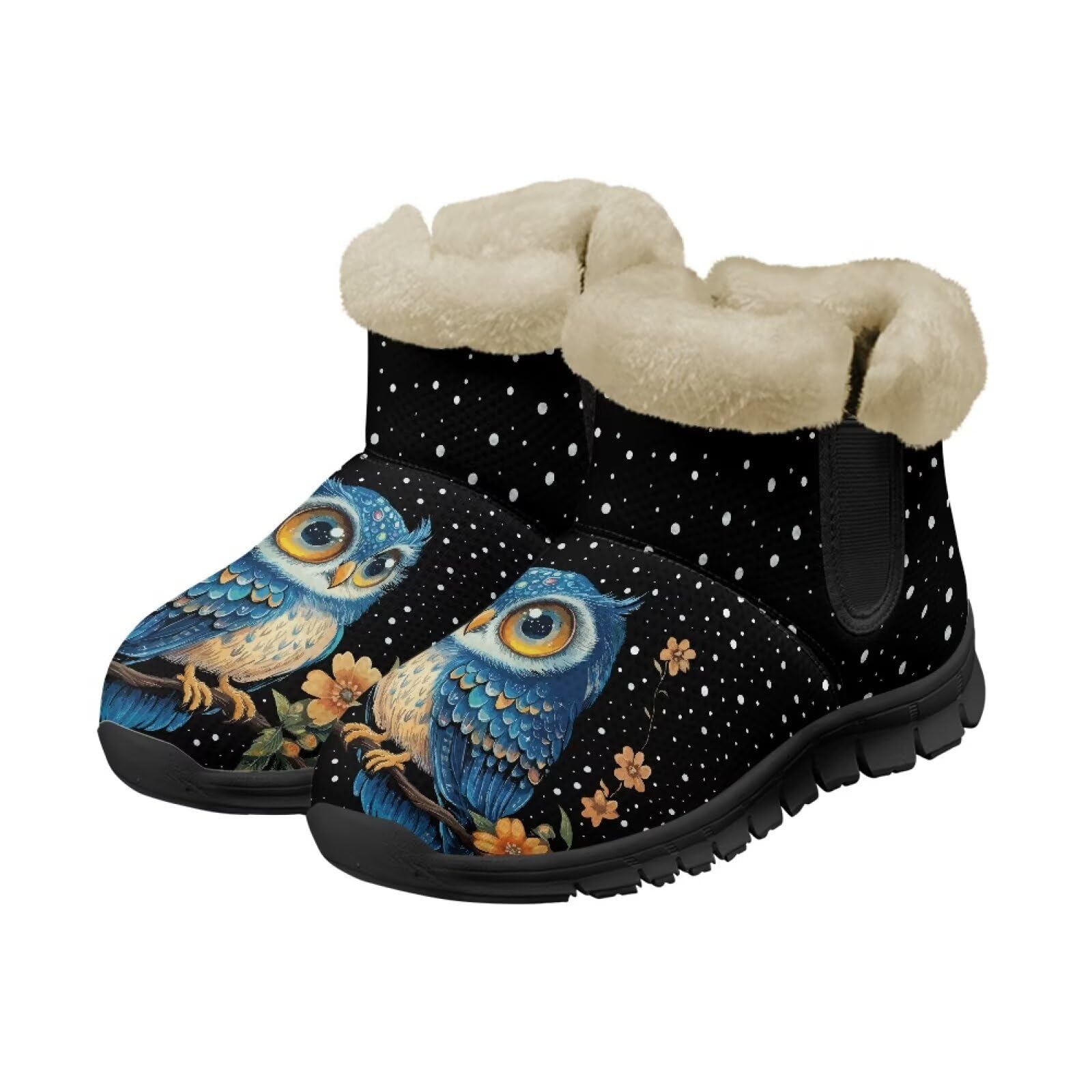 Biyejit Womens Warm Winter Snow Boots Ankle Boots Outdoor Booties Slip On Sneakers Comfortable Shoes for Women