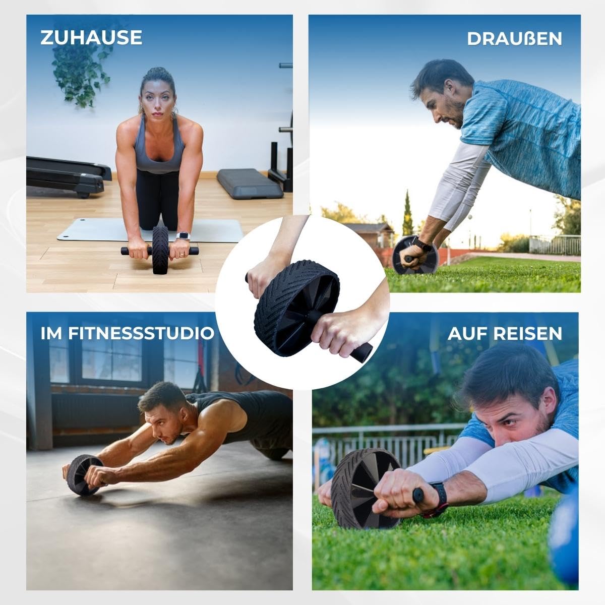 Mobiclinic, Bauchmuskelrolle, Europäische marke, Inklusive matte, Bauchmuskel-übungsset, Maximale belastung 150 kg, Heimtraining, Bauchtrainer, Bauchroller für bauchmuskeltraining