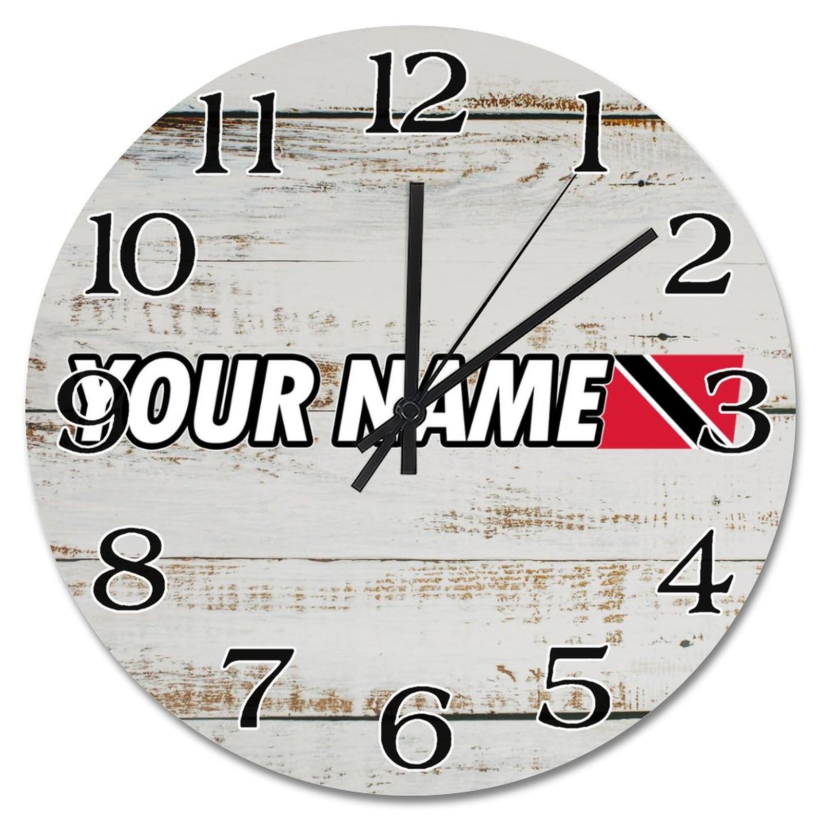 Horloge Trinité-et-Tobago cadeau idéal 38cm pour décoration rustique de bureau et maison