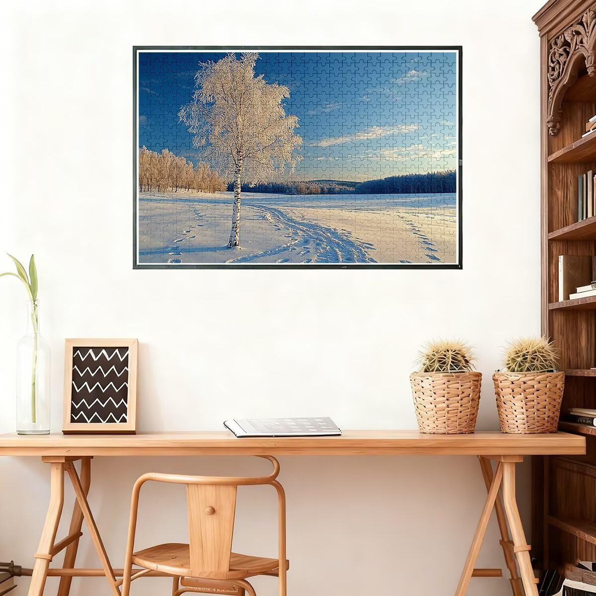 Puzzle 4000 elementów Natura, zimowe puzzle dla dorosłych, klasyczne puzzle Wyzwanie edukacyjne Zabawki dla rodziny, niemożliwe drewniane puzzle z pudełkiem na prezent, dekoracja ścienna-2243