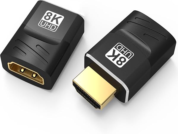 Adaptador HDMI 2 Pack, conector HDMI 2.1 hembra a hembra, extensor HDMI macho a hembra, soporta 8K@60Hz 4K@120Hz 48Gbps HDR, para HDTV, monitor, laptop, Xbox, PS4/PS5, negro