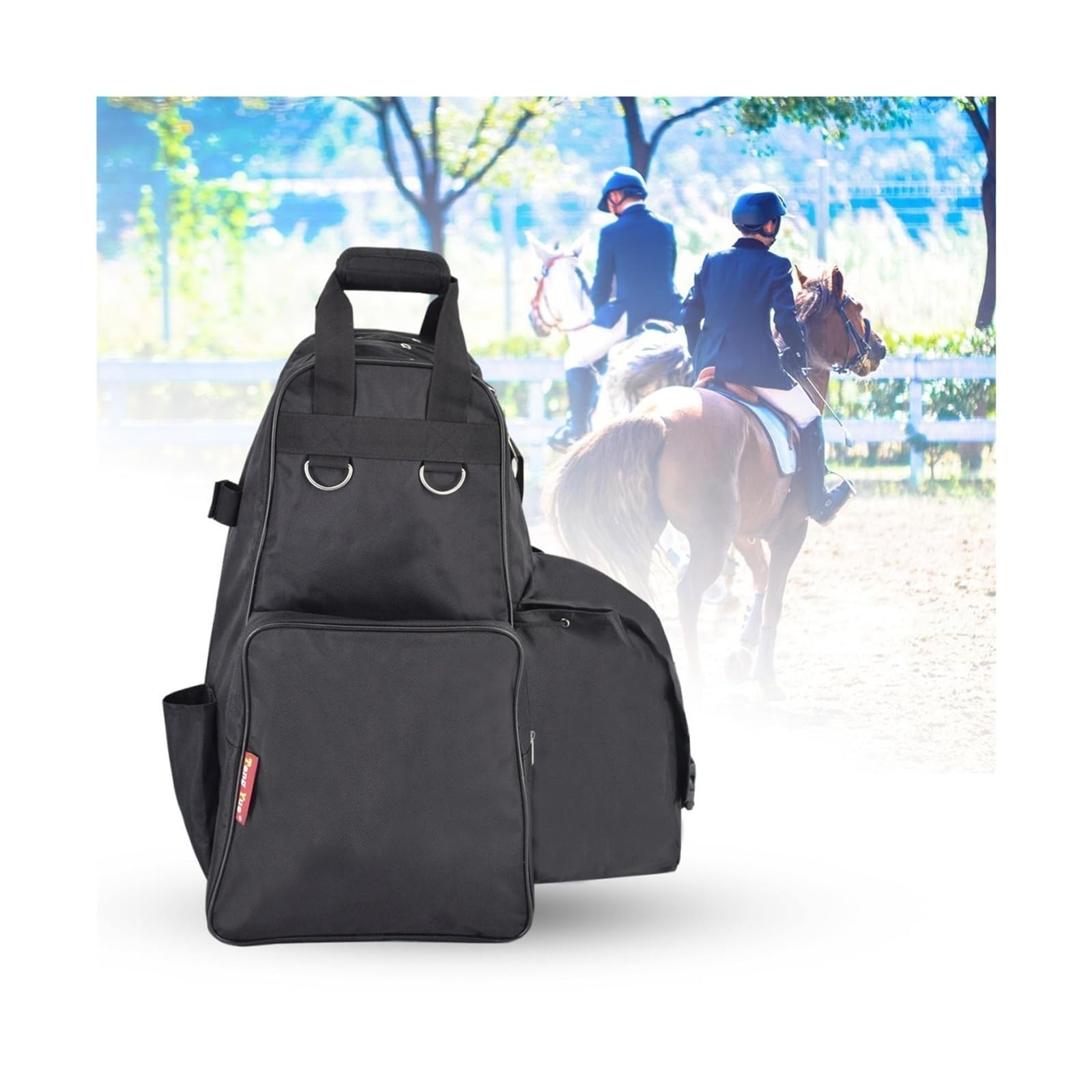 Zaino da equitazione per equitazione, borsa professionale per stivali e guanti con scomparti multipli