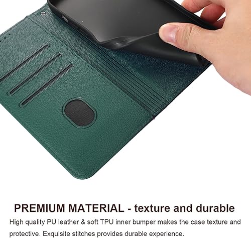 Miniatura 2 de Funda para iPhone 11, de piel sintética de alta calidad, soporte para tarjetas, cierre magnético integrado, patrón a cuadros, funda para teléfono