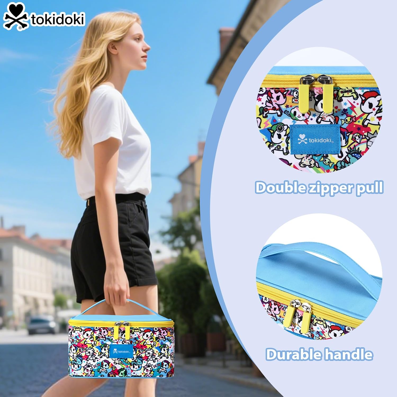 Tokidoki Official Licensed Travel Makeup Bags Toiletry Bags for Women Cosmetic Organizer Bag Large Capacity Travel Makeup Case Organizer