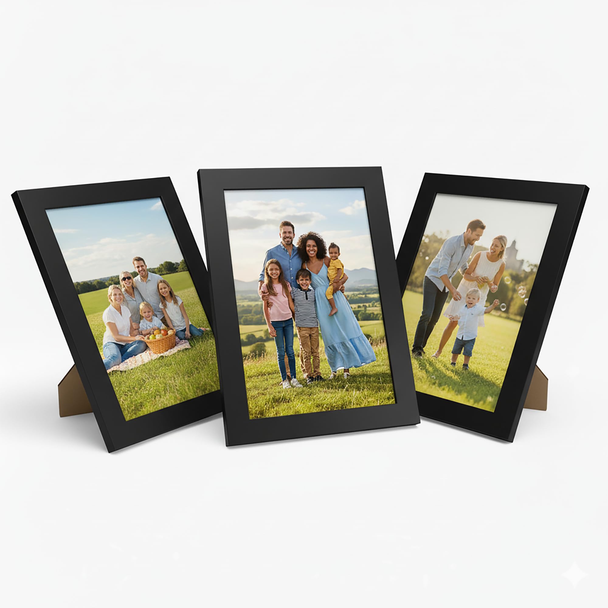 WANSHA HOME A5 Black (Pack 3) Picture Frames (21 x 14.8 cm) Flat Poster Frame - Clear Acrylic Poster Display with MDF Wooden - Portrait/Panoramic - Wall Mount Hooks & Tabletop Stand โ image 1