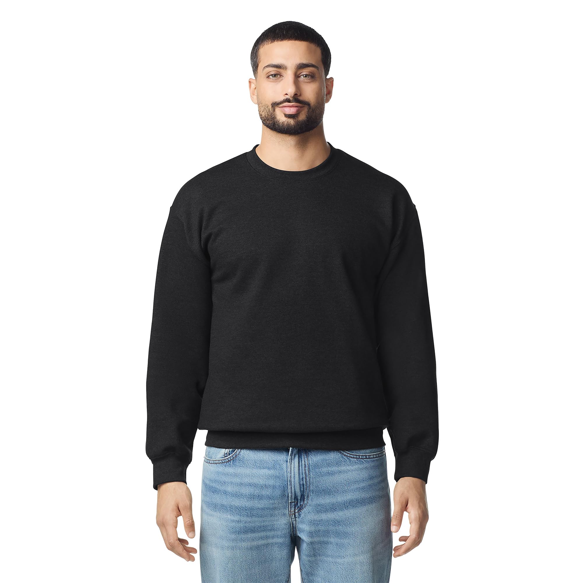 Gildan Adult Softstyle Crewneck Sweatshirt, Style GSF000, Black, M
