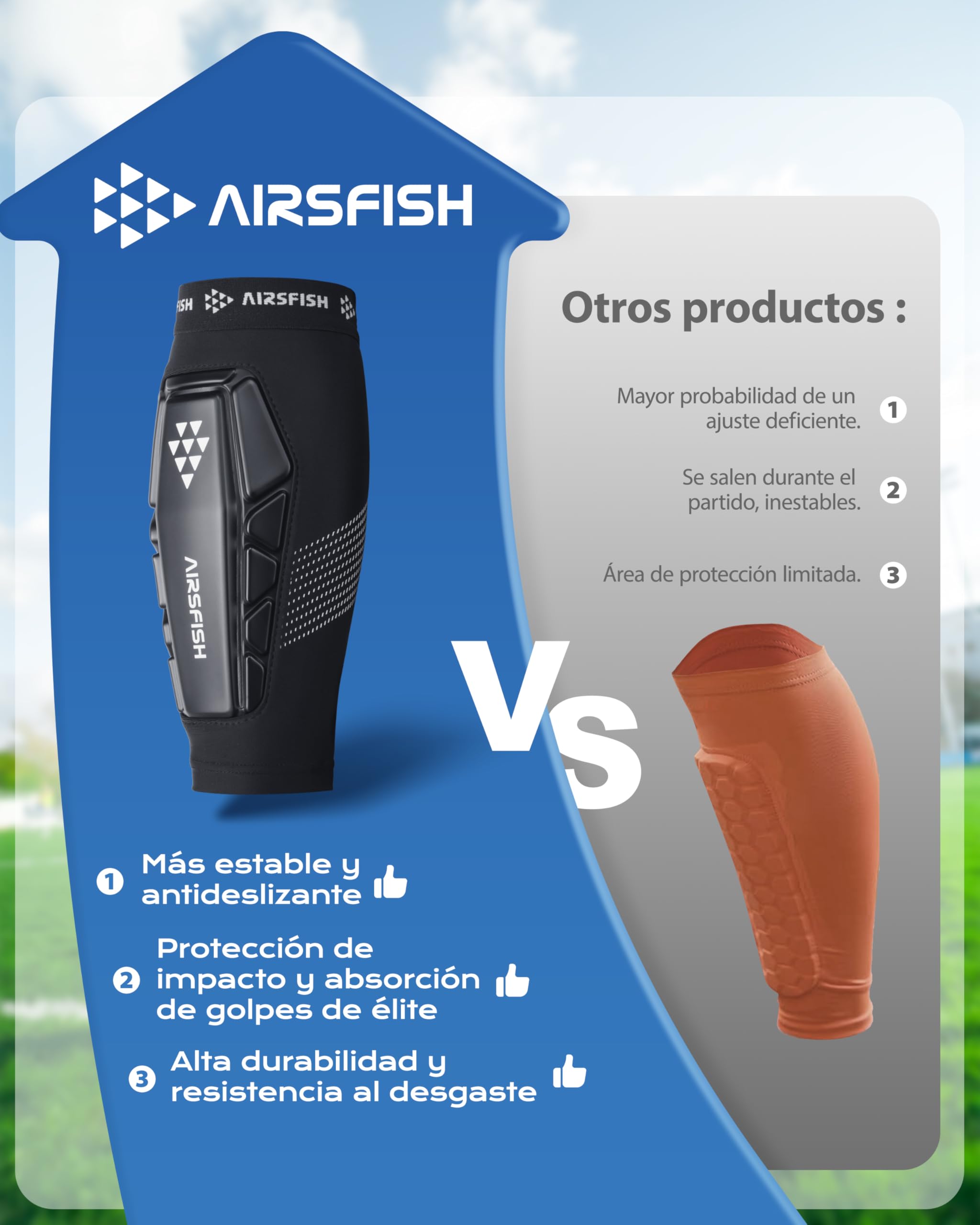 Espinilleras de fútbol, núcleo de Choque de Poliuretano y Tiras de Agarre de Silicona, Almohadillas Protectoras ultraligeras y Transpirables, espinilleras de fútbol Ligeras para niños