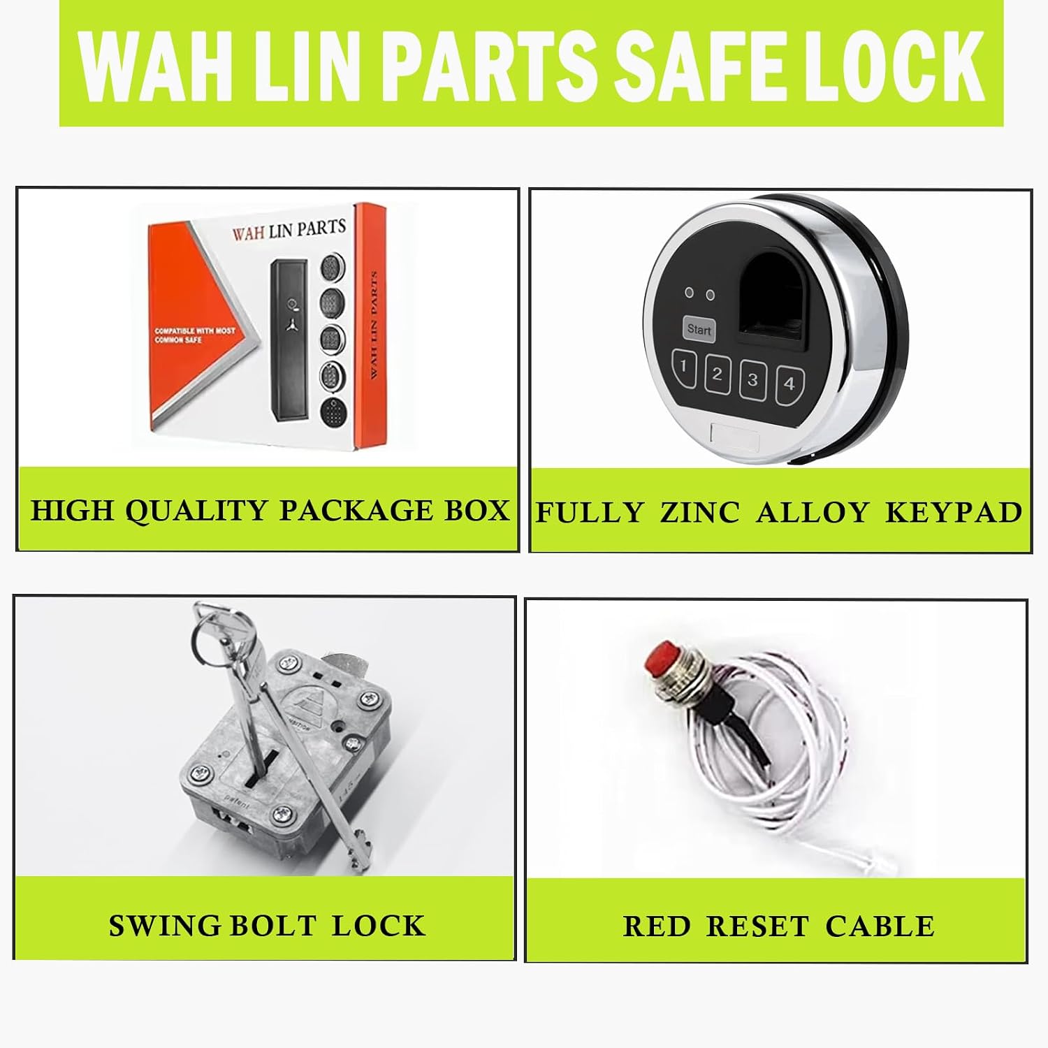 Gun Safe Replacement Lock (Swing Bolt and Left Swing Bolt Lock with 2 Emerency Keys)
