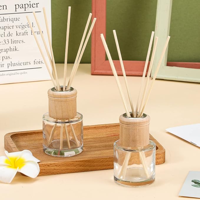Set de 20 botellas de difusor de vidrio con tapas de madera, 50ml miniatura 2
