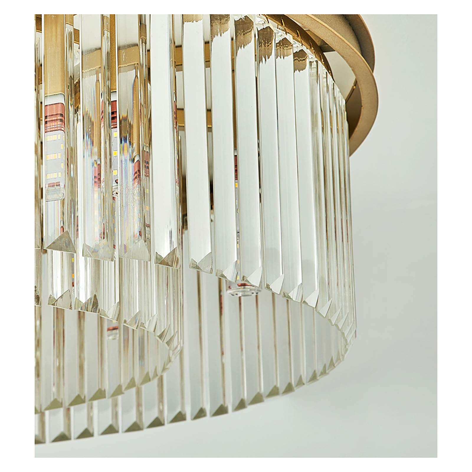 Modern Kristall Kronleuchter LED Deckenlampe Deckenleuchte Lampe Wohnzimmer Beleuchtung, 8x E14, 15㎡-20㎡, Rund Kristall Hängeleuchte für Schlafzimme, Esszimmer, Wohnzimmer