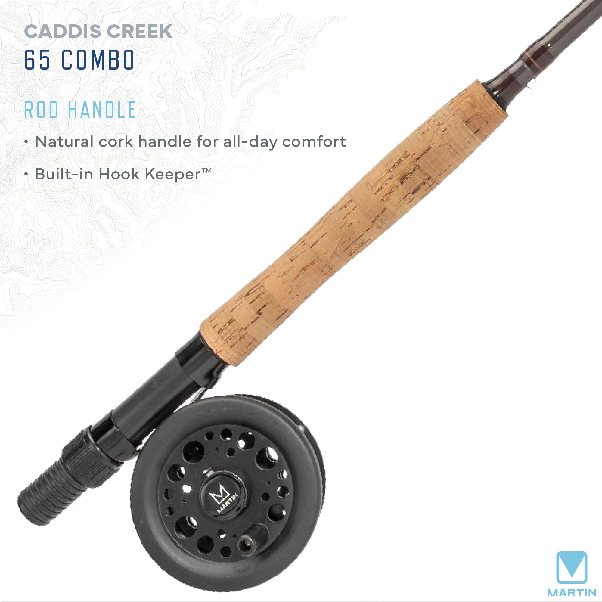 Martin Caddis Creek Fly Fishing Rod and Reel Combo, 5/6-Weight 9-Foot 2-Piece Fiberglass Rod, Moderate Fast Action, Single Action Fly Reel, Aluminum Frame and Spool, Interchangeable Retrieve, Brown : Sports