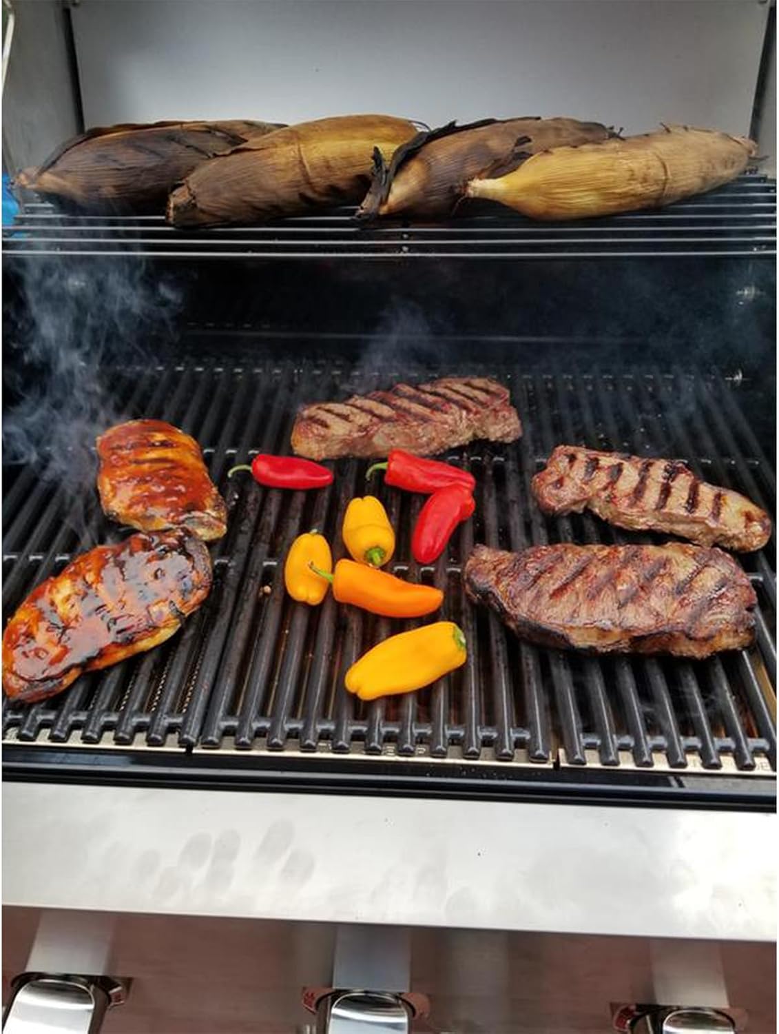 17"×7.75'' Cast Iron Grill Grate for Charbroil TRU Infrared 3-Burner 466242515 463342420 463242516 466242516 466242615 466242616 463243016 463355220 G474-0017-W2 for Charbroil Grill Replacement Parts